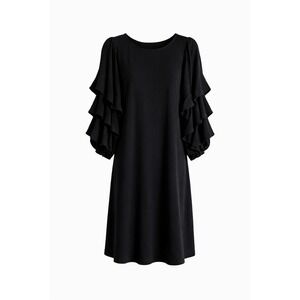 Lilly Pulitzer Leone Onyx Black Ruffle Sleeve Shift Dress NWT MSRP $178 Medium